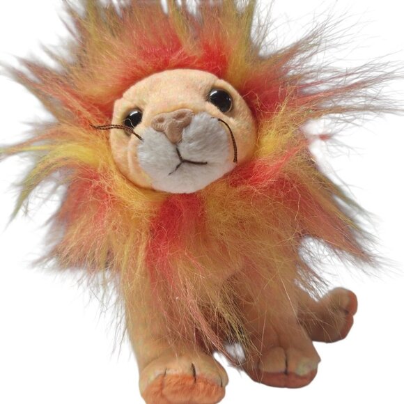 Ty Beanie Baby Bushy 2000 Lion Plush Orange Neon Cat Jungle Vintage - Picture 2 of 10